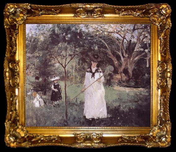 framed  Berthe Morisot Catching the butterfly, ta009-2